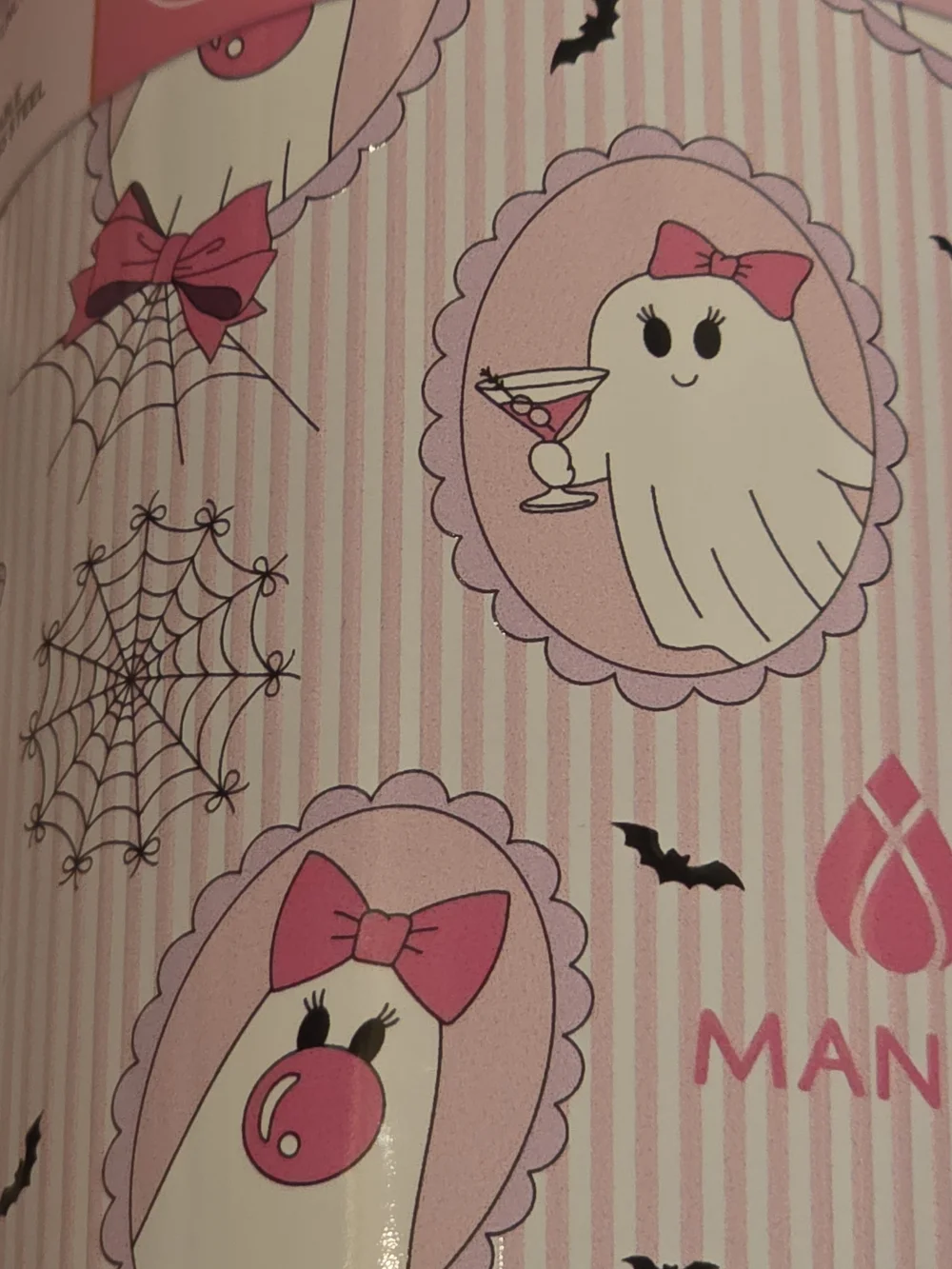 Pink Halloween Coquette Ghosts 32 oz Dual-Action Stainless Steel Water Bottle